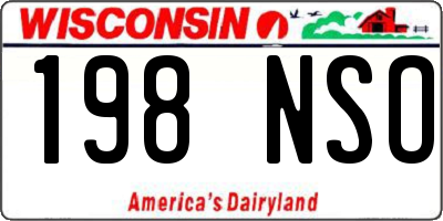 WI license plate 198NSO