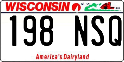 WI license plate 198NSQ