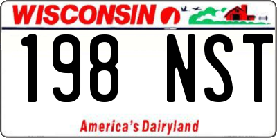 WI license plate 198NST