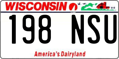 WI license plate 198NSU
