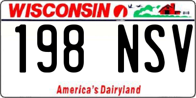 WI license plate 198NSV
