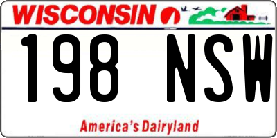 WI license plate 198NSW