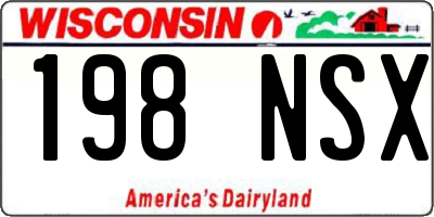 WI license plate 198NSX