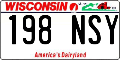 WI license plate 198NSY