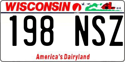 WI license plate 198NSZ