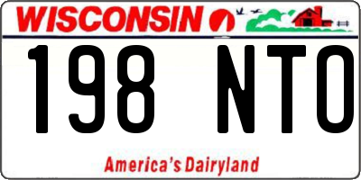 WI license plate 198NTO