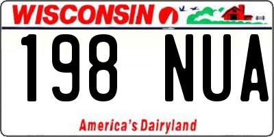 WI license plate 198NUA