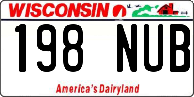WI license plate 198NUB