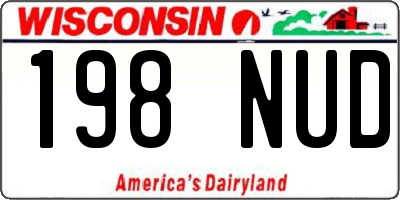 WI license plate 198NUD