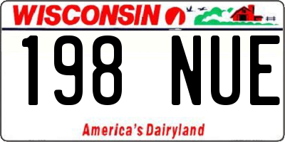 WI license plate 198NUE
