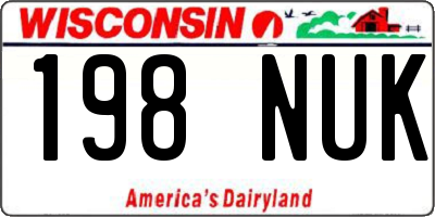 WI license plate 198NUK