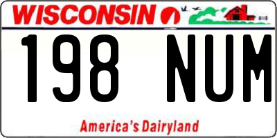 WI license plate 198NUM
