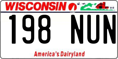 WI license plate 198NUN