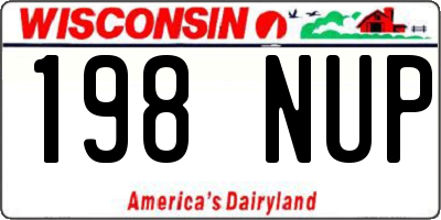 WI license plate 198NUP