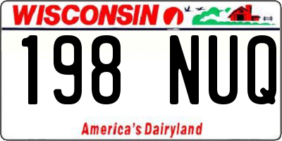 WI license plate 198NUQ
