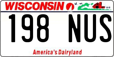 WI license plate 198NUS