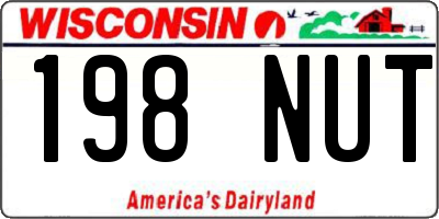 WI license plate 198NUT