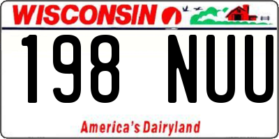 WI license plate 198NUU