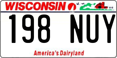 WI license plate 198NUY