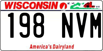 WI license plate 198NVM