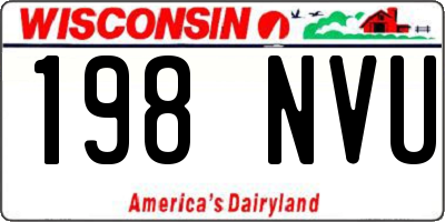 WI license plate 198NVU