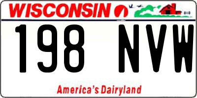 WI license plate 198NVW