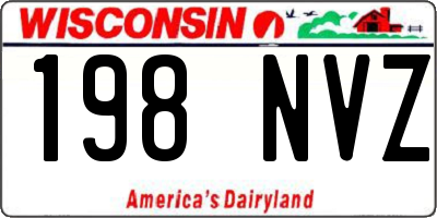 WI license plate 198NVZ