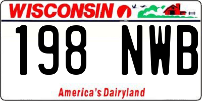 WI license plate 198NWB