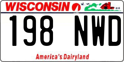 WI license plate 198NWD