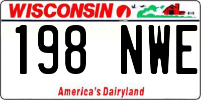 WI license plate 198NWE
