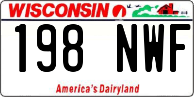 WI license plate 198NWF