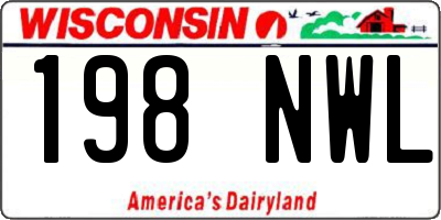 WI license plate 198NWL