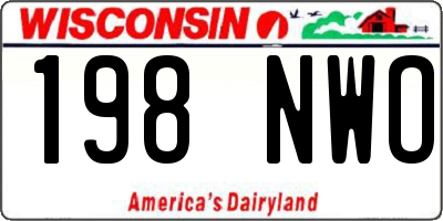 WI license plate 198NWO