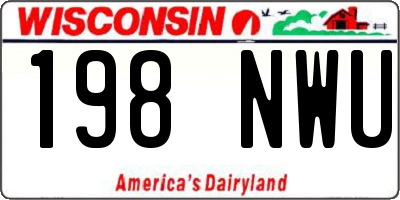 WI license plate 198NWU