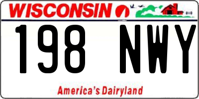 WI license plate 198NWY