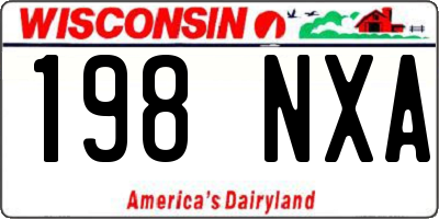 WI license plate 198NXA
