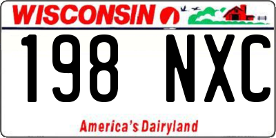 WI license plate 198NXC