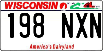 WI license plate 198NXN