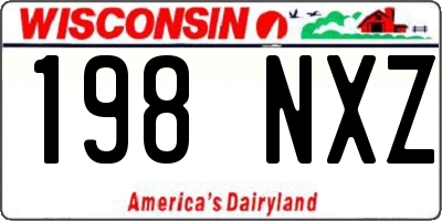WI license plate 198NXZ