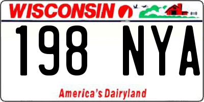 WI license plate 198NYA