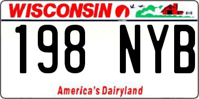 WI license plate 198NYB