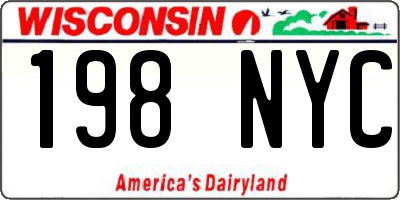 WI license plate 198NYC
