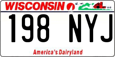WI license plate 198NYJ