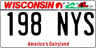 WI license plate 198NYS