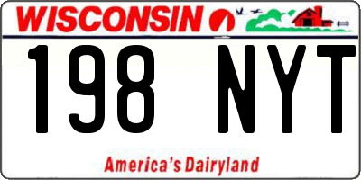 WI license plate 198NYT