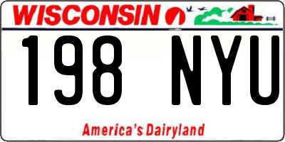 WI license plate 198NYU