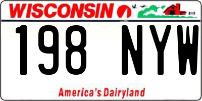 WI license plate 198NYW