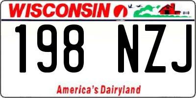 WI license plate 198NZJ