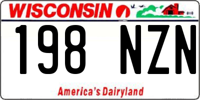 WI license plate 198NZN
