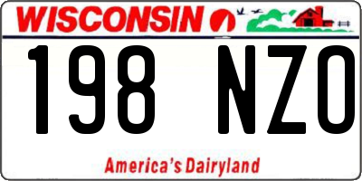 WI license plate 198NZO